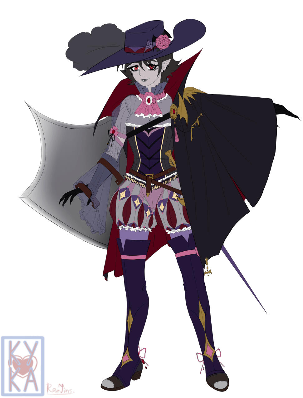 Flat colour line example